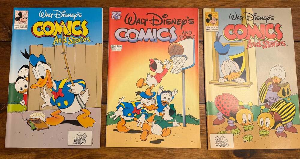 Lot of 3 Walt Disney's Comics and Stories Issues 559, 560, and 593